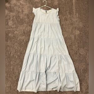 Bohme Light Blue Tiered Maxi Dress